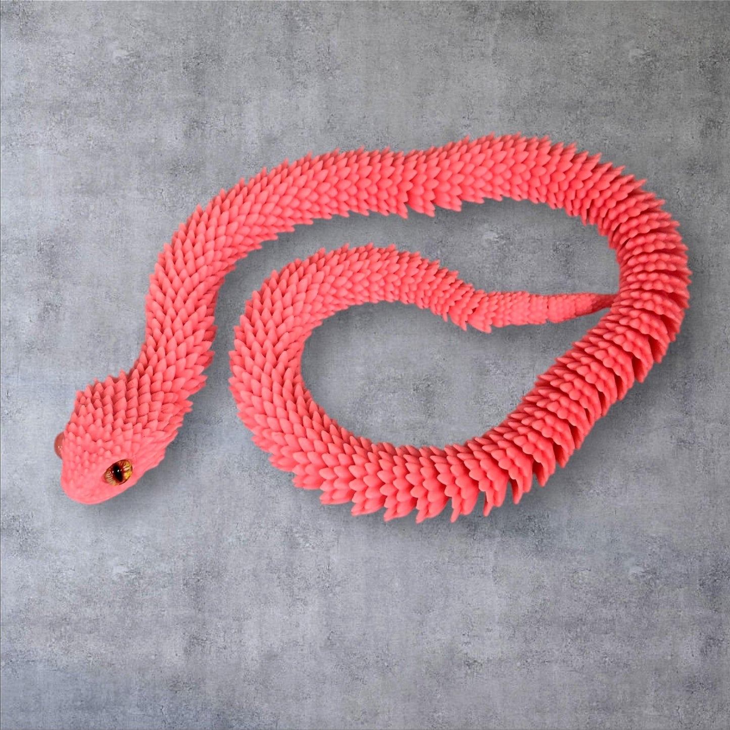 2ft Bush Viper 3D Printed Figurine with Glass Eyes