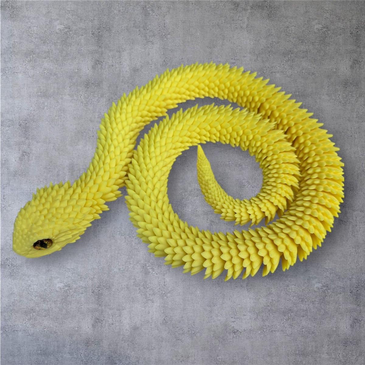 2ft Bush Viper 3D Printed Figurine with Glass Eyes