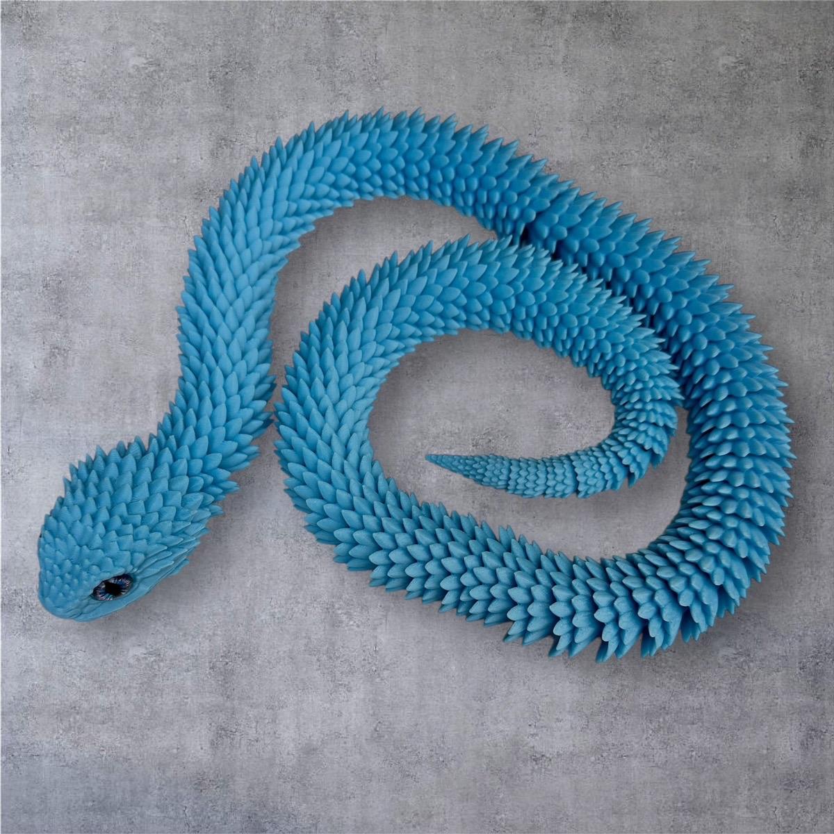 2ft Bush Viper 3D Printed Figurine with Glass Eyes