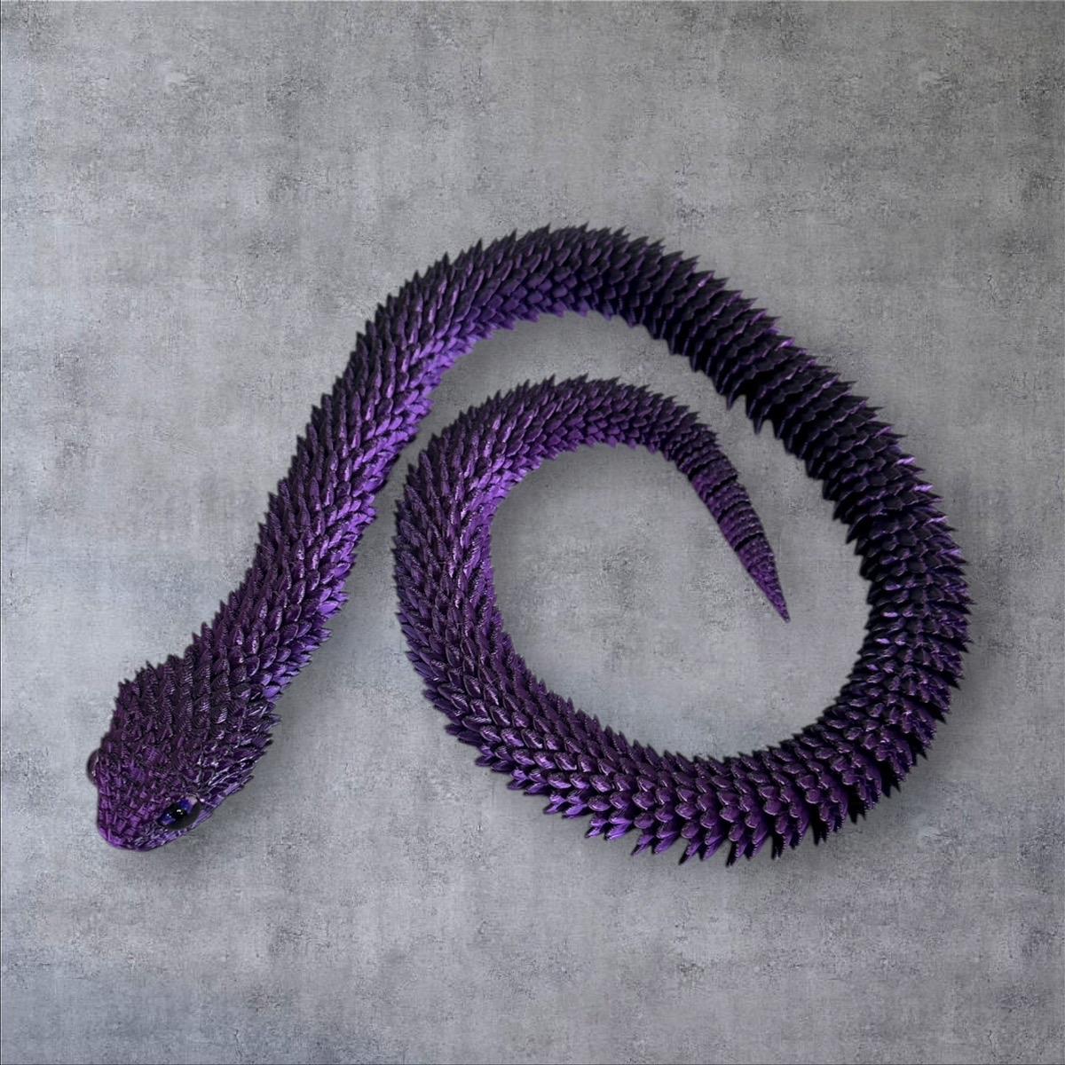 2ft Bush Viper 3D Printed Figurine with Glass Eyes
