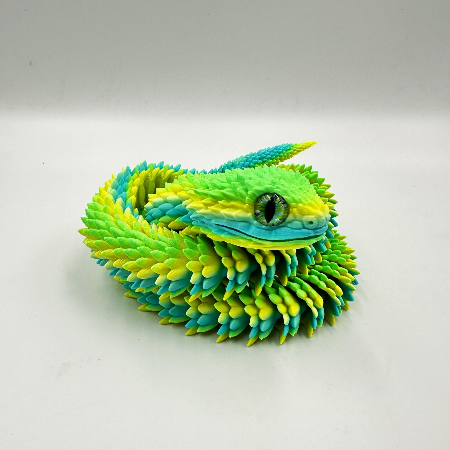 2ft Bush Viper 3D Printed Figurine with Glass Eyes