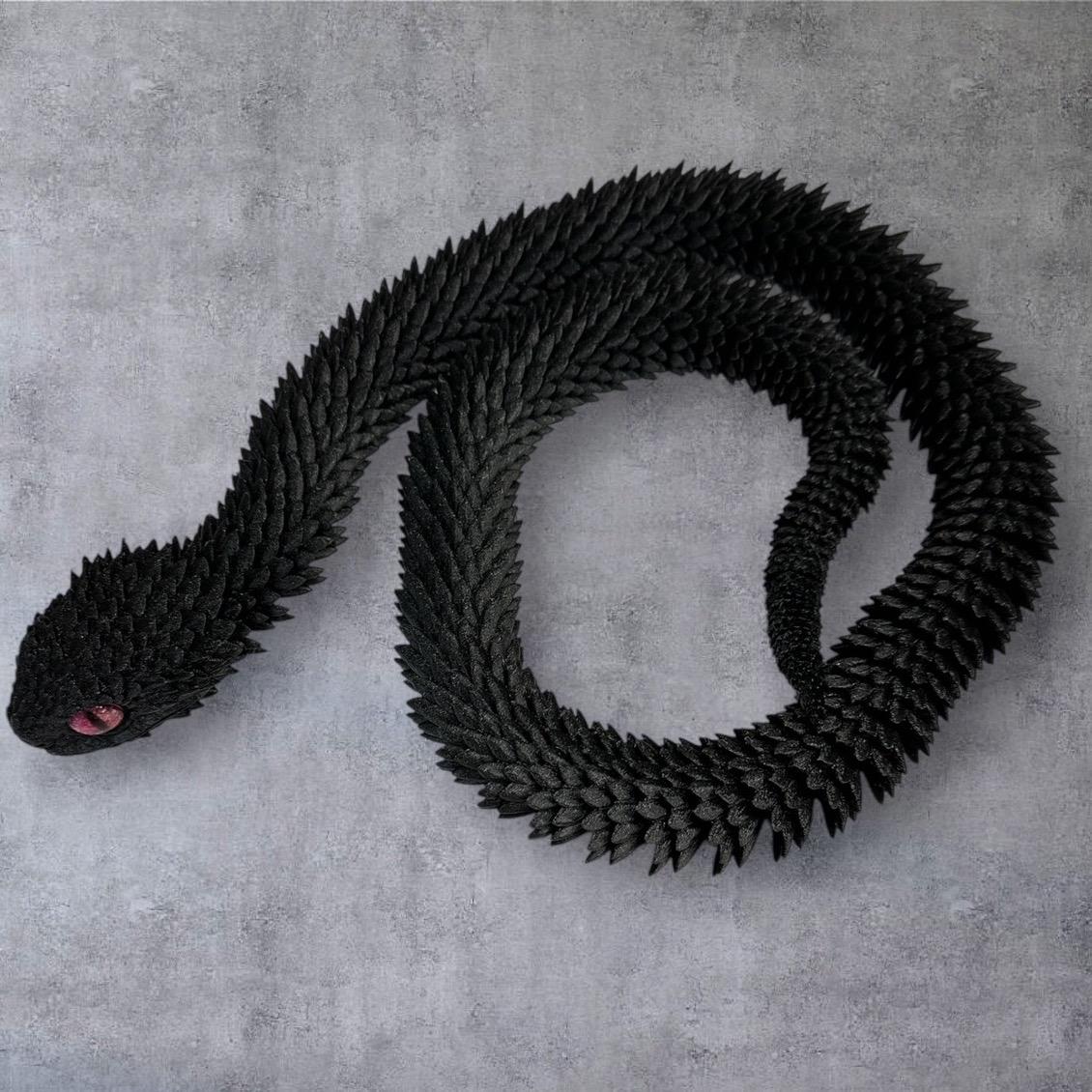 2ft Bush Viper 3D Printed Figurine with Glass Eyes