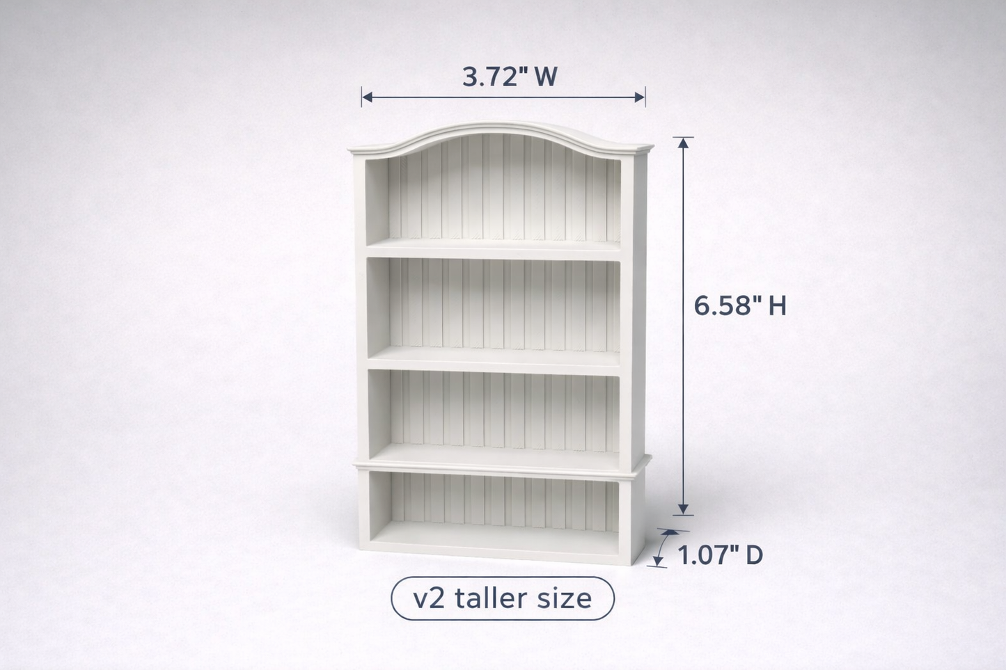 Miniature Arched Beadboard Bookshelf