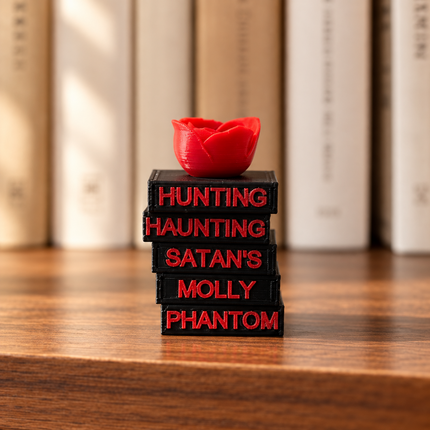Cat and Mouse miniature 3D printed book stack