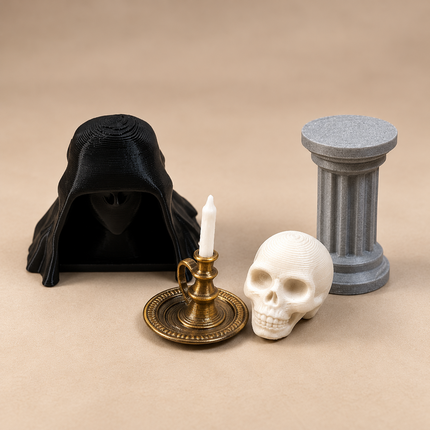 Gothic Accessories miniature 3D printed bookshelf accessories
