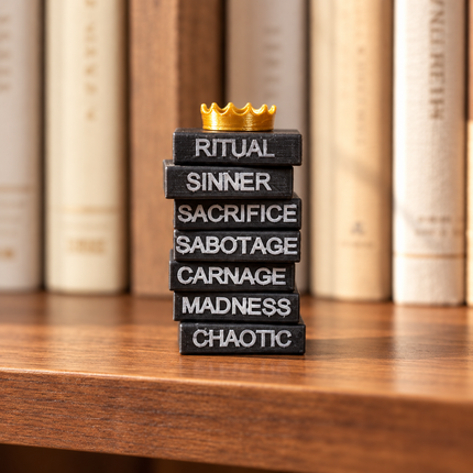 L.O.R.D.S miniature 3D printed book stack