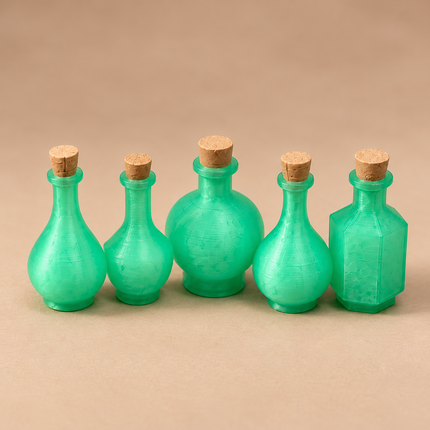 Potion Bottles miniature 3D printed bookshelf accessories