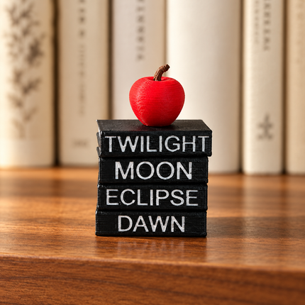 Twilight miniature 3D printed book stack