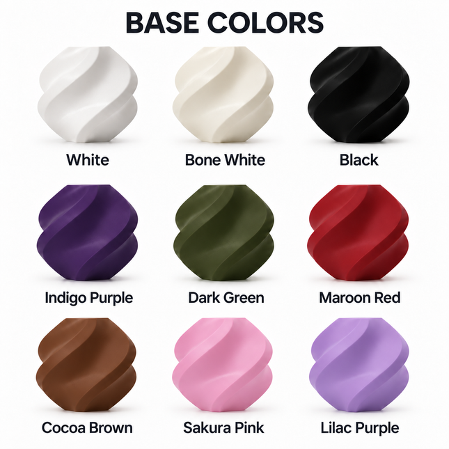 Base color guide showing the nine available sign base colors.