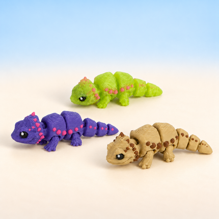 Micro Bearded Dragons miniatures displayed together; group photo showing the available options.