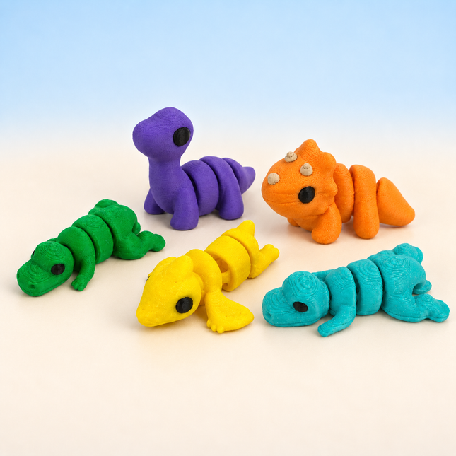 Micro Dinosaurs miniatures displayed together; group photo showing the available options.