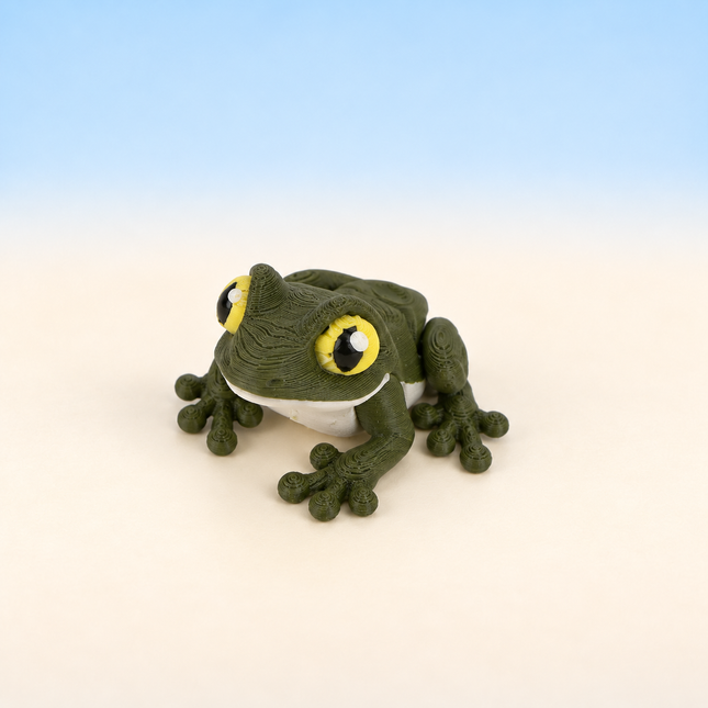 Micro Frog Upright miniature in Olive Green, individual variant photo.