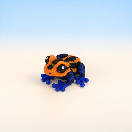 Micro Frog Upright miniature in Orange and Blue, individual variant photo.
