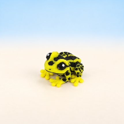 Micro Frog Upright miniature in Yellow and Black Spotted, individual variant photo.