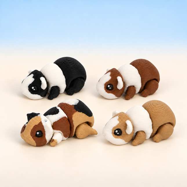 Micro Guinea Pig miniatures displayed together; group photo showing the available options.
