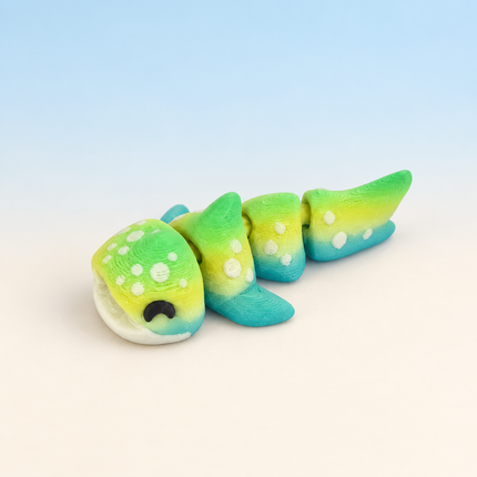 Micro Whale Sharks miniature in Green and Blue, individual variant photo.