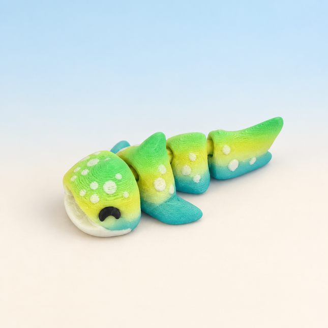 Micro Whale Sharks miniature in Green and Blue, individual variant photo.