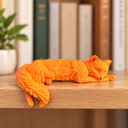 Sleeping Cat - Orange bookish decor figurine