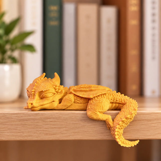 Sleeping Dragon - Gold bookish decor figurine